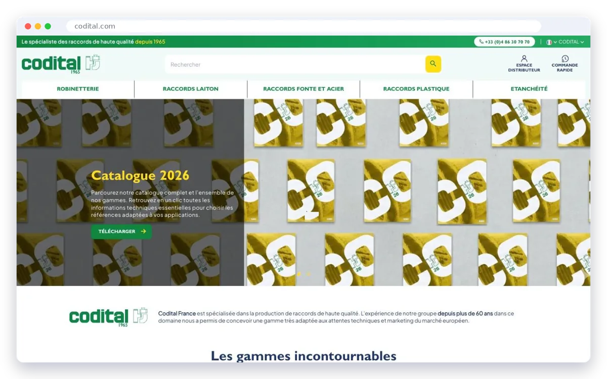 Page d’accueil du site Codital après refonte
